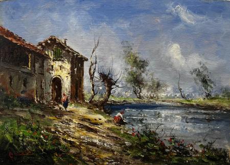 Art work by Athos Brioschi Paesaggio  - oil canvas cardboard  